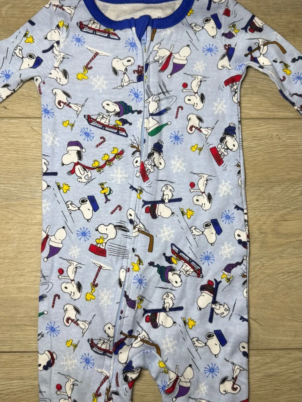New Y2K 2000 Kids / Toddlers Peanuts Vera Bradley Snoopy Skiing Romper Onesie
